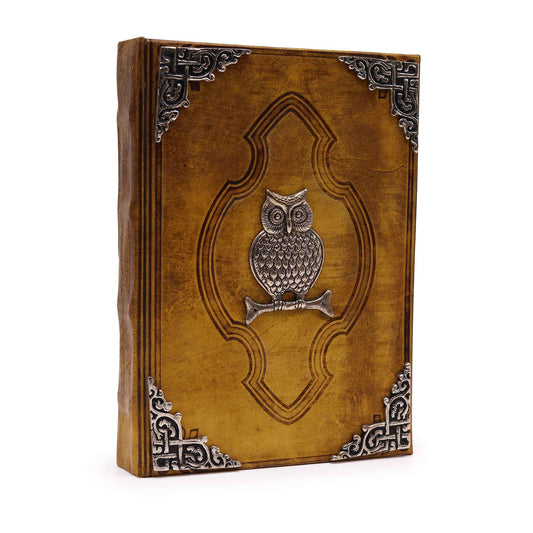 Heafty Coffee Tan Book - Zinc Owl Decor - 200 Deckle Edges Pages