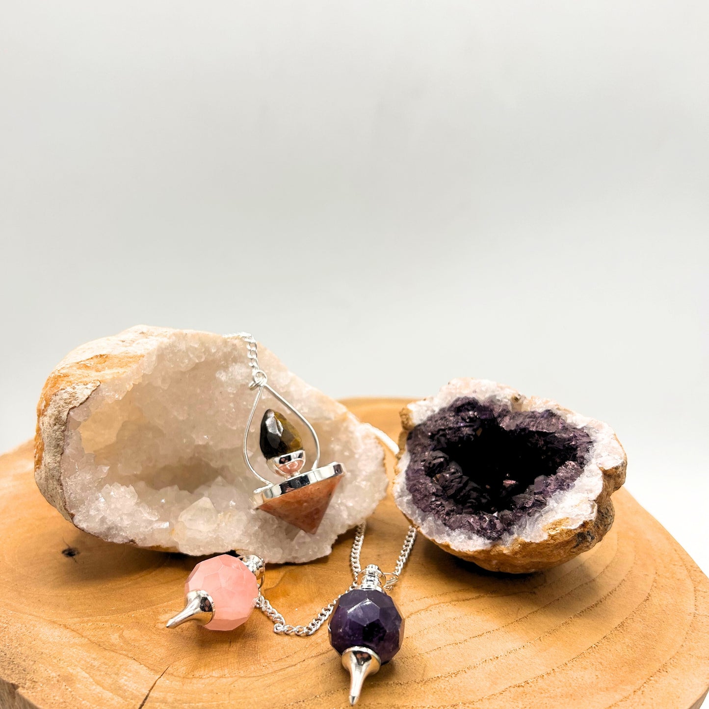 Faceted Gemstone Pendulum - Amethyst