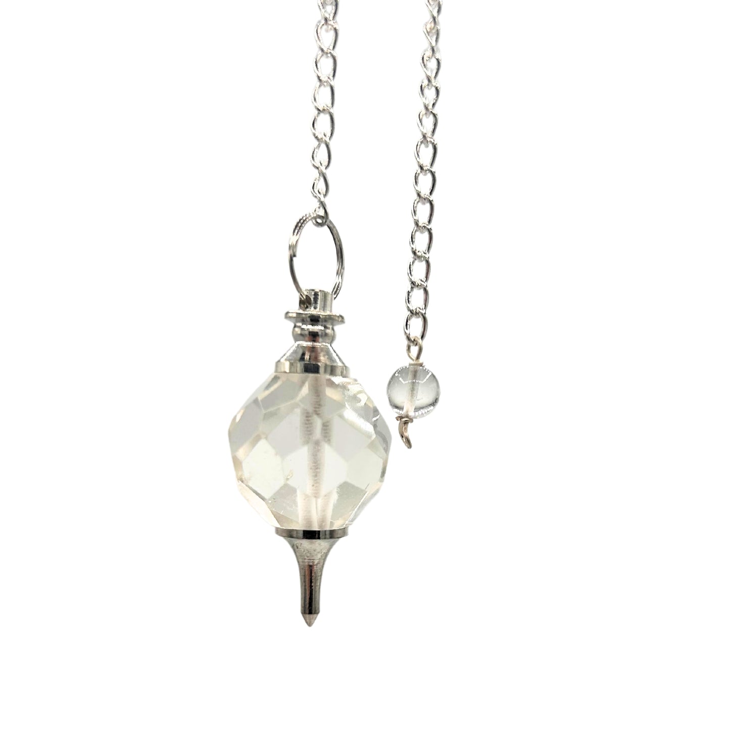 Faceted Gemstone Pendulum - Rock Quartz