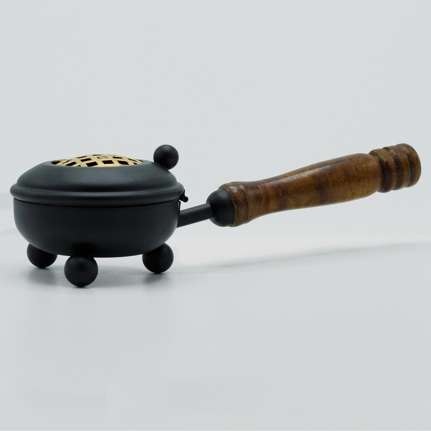 Medium Iron Censer Incense Burner - Gold detail