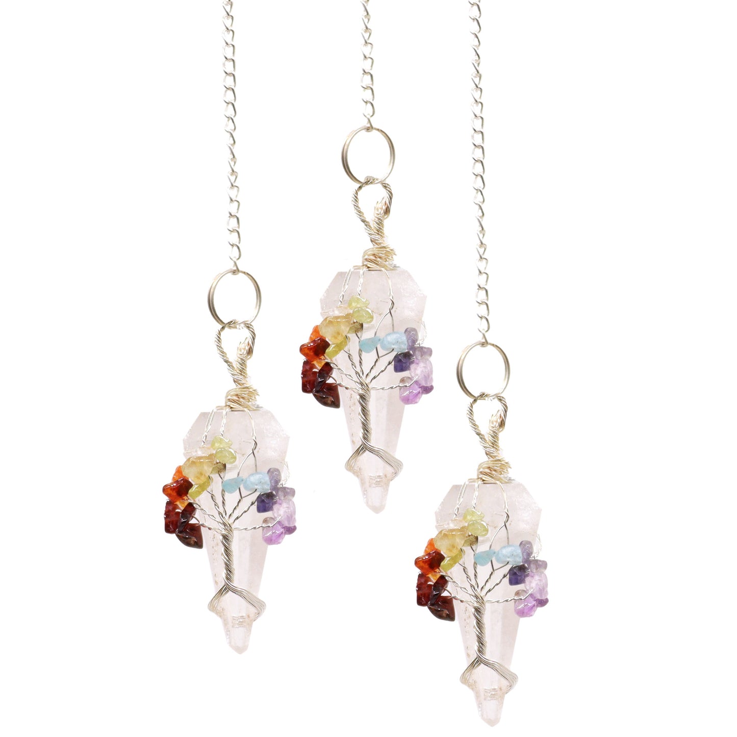 Crystal Pendulum - Seven Chakra - Rock Quartz