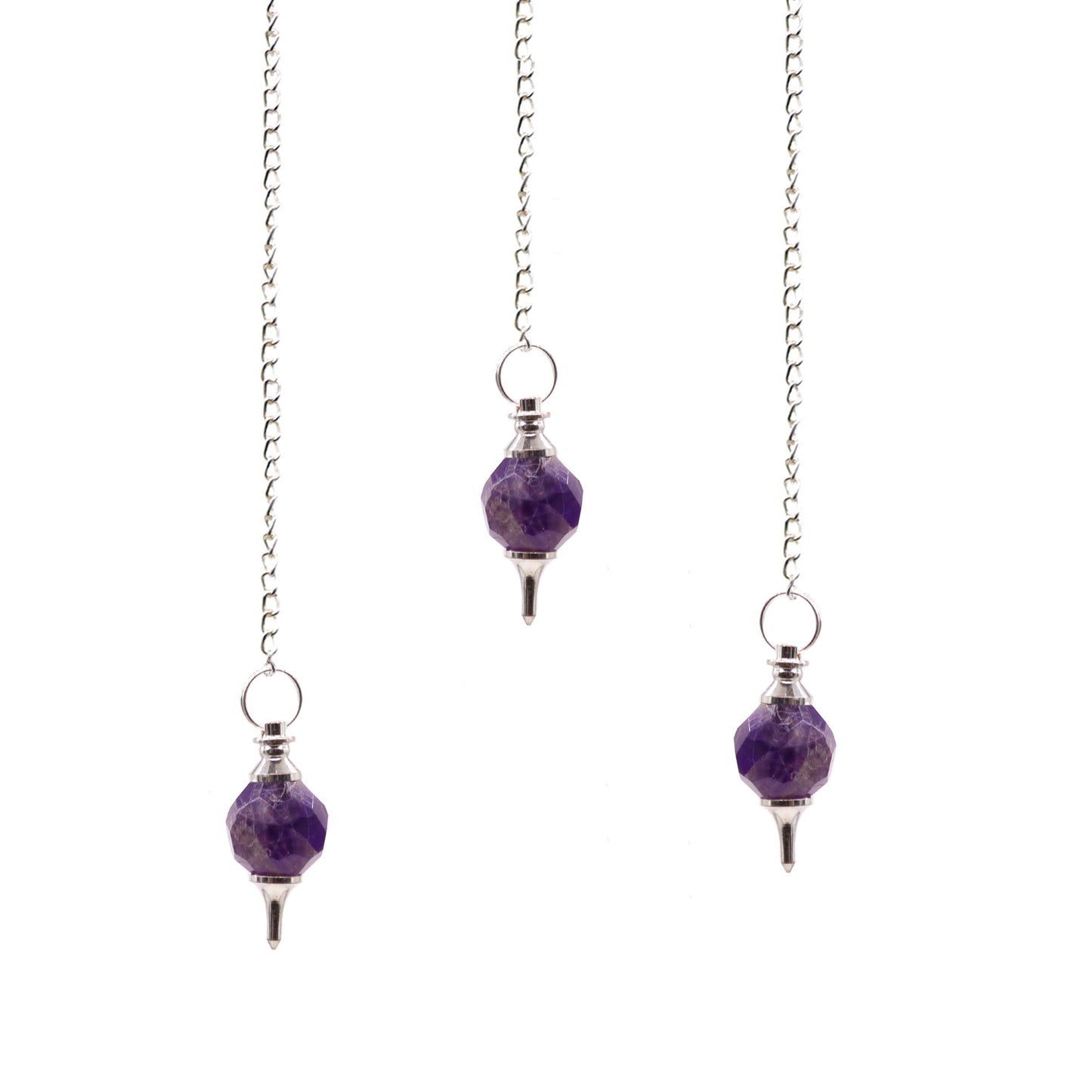 Faceted Gemstone Pendulum - Amethyst