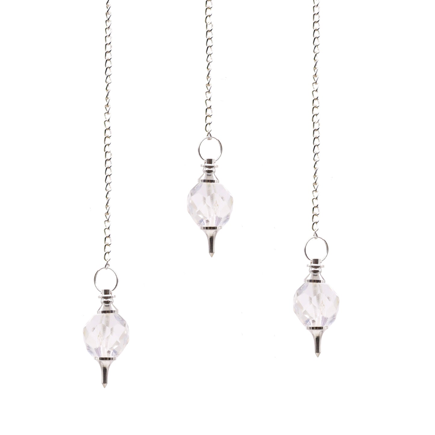 Faceted Gemstone Pendulum - Rock Quartz