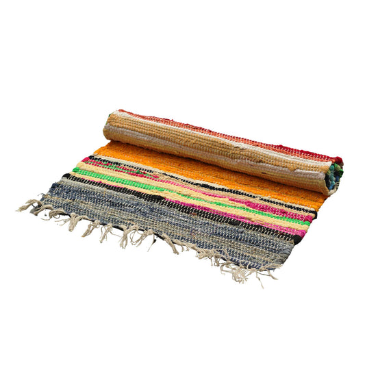 Small Rag Rug - 50x90cm - premium quality -  Rainbow Colours