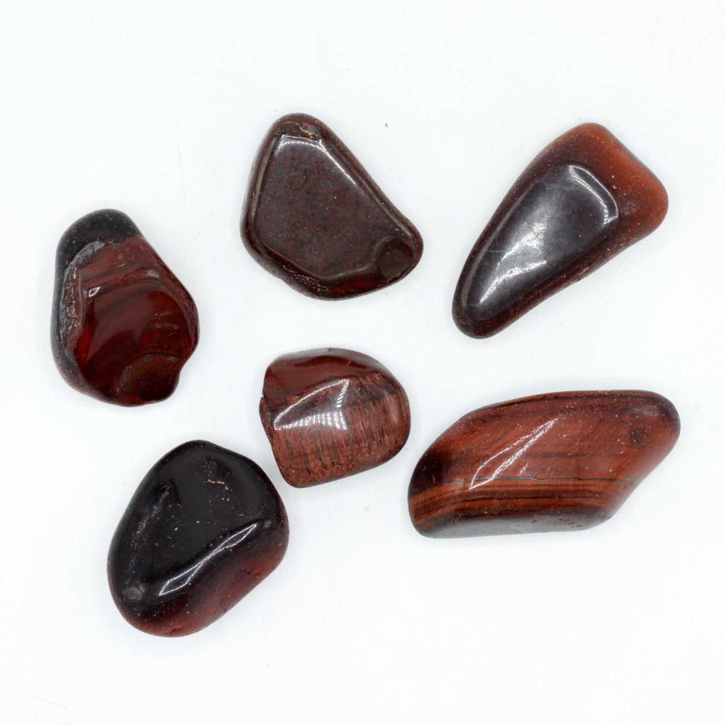 Bag of 6 African Gemstone Tigers Eye - Red - Size 8 - 30mm (KG)