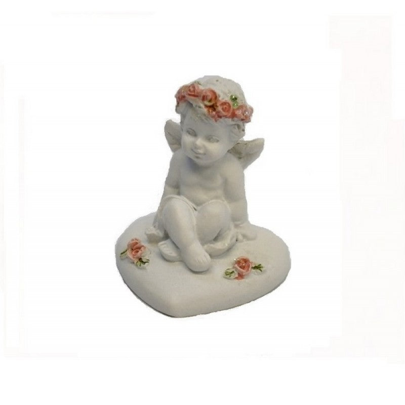 Miniture Cherub on Heart Figurine