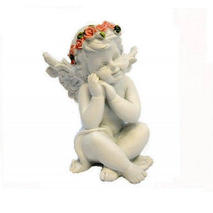 Cherub with Rose Crown Figurine