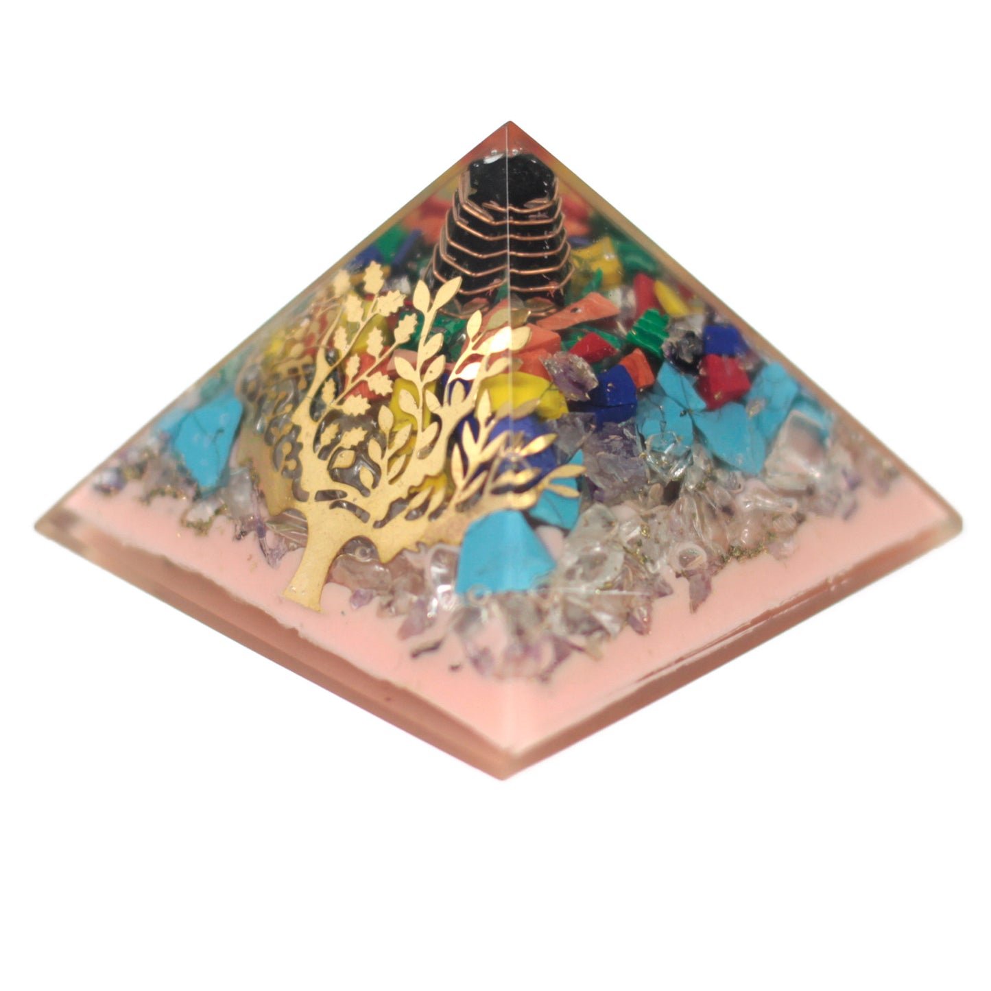 Lrg Organite Pyramid 70mm - Tree（earth base)