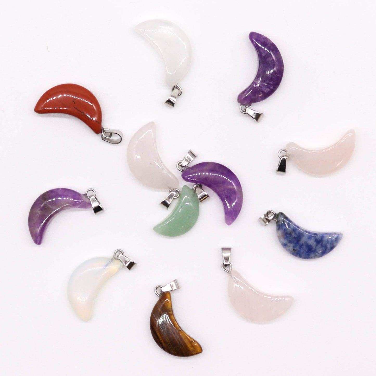 Gemstone Moons Pendants (12 assorted)  20x13mm