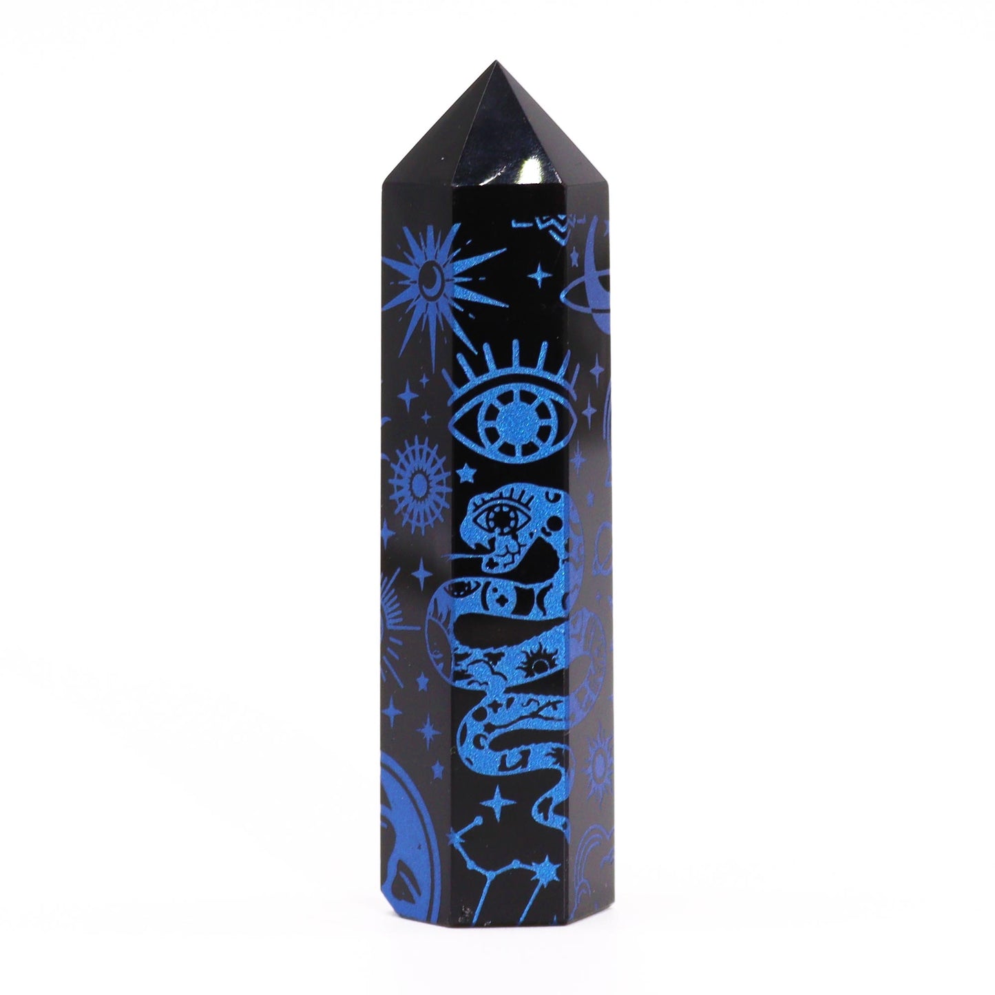 Black Obsidian Points (approx 60-70 gm 9cm) - Mystic Story - Midnight Blue