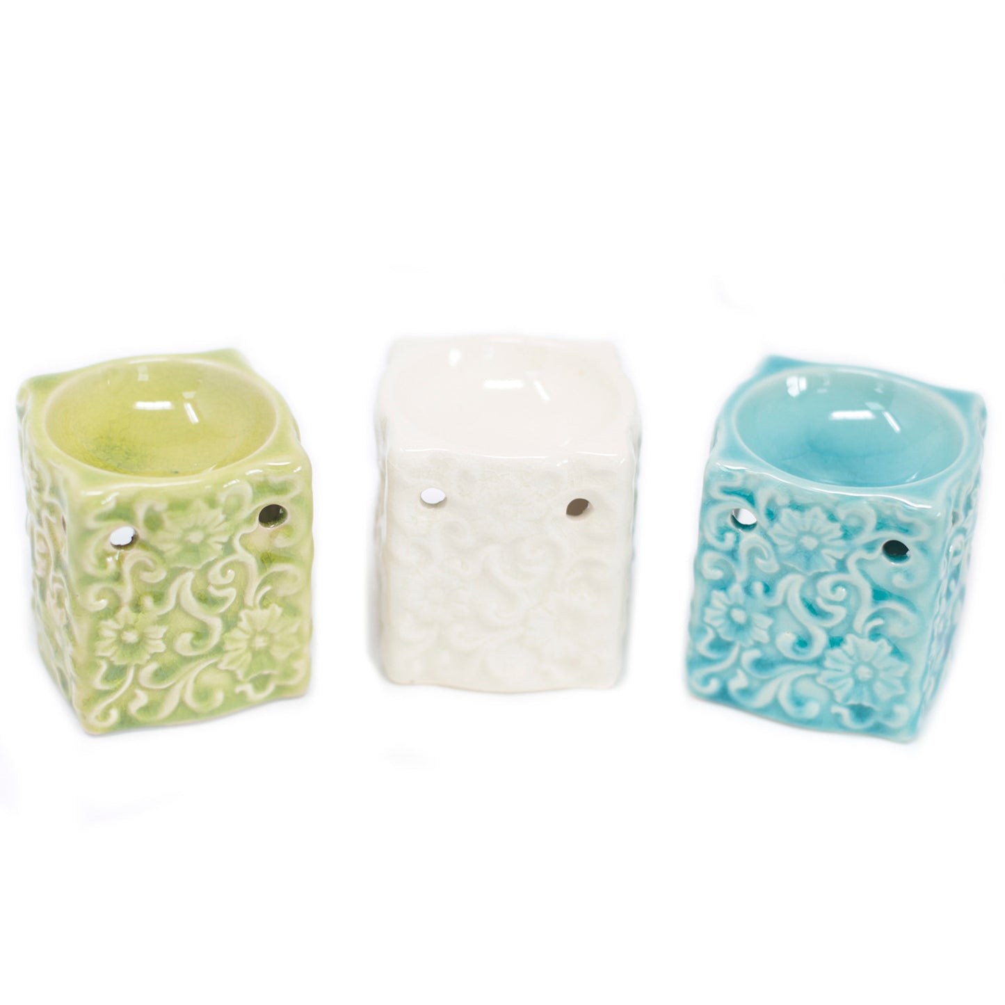 Classic Small Square Floral Oil Burners (aast)