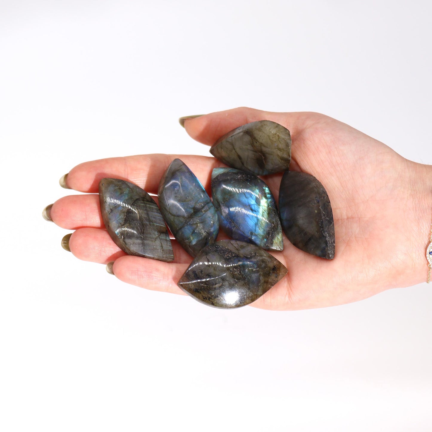 Madagascar Labradorite Leaf Stones (approx 13-20gms 40-50mm)