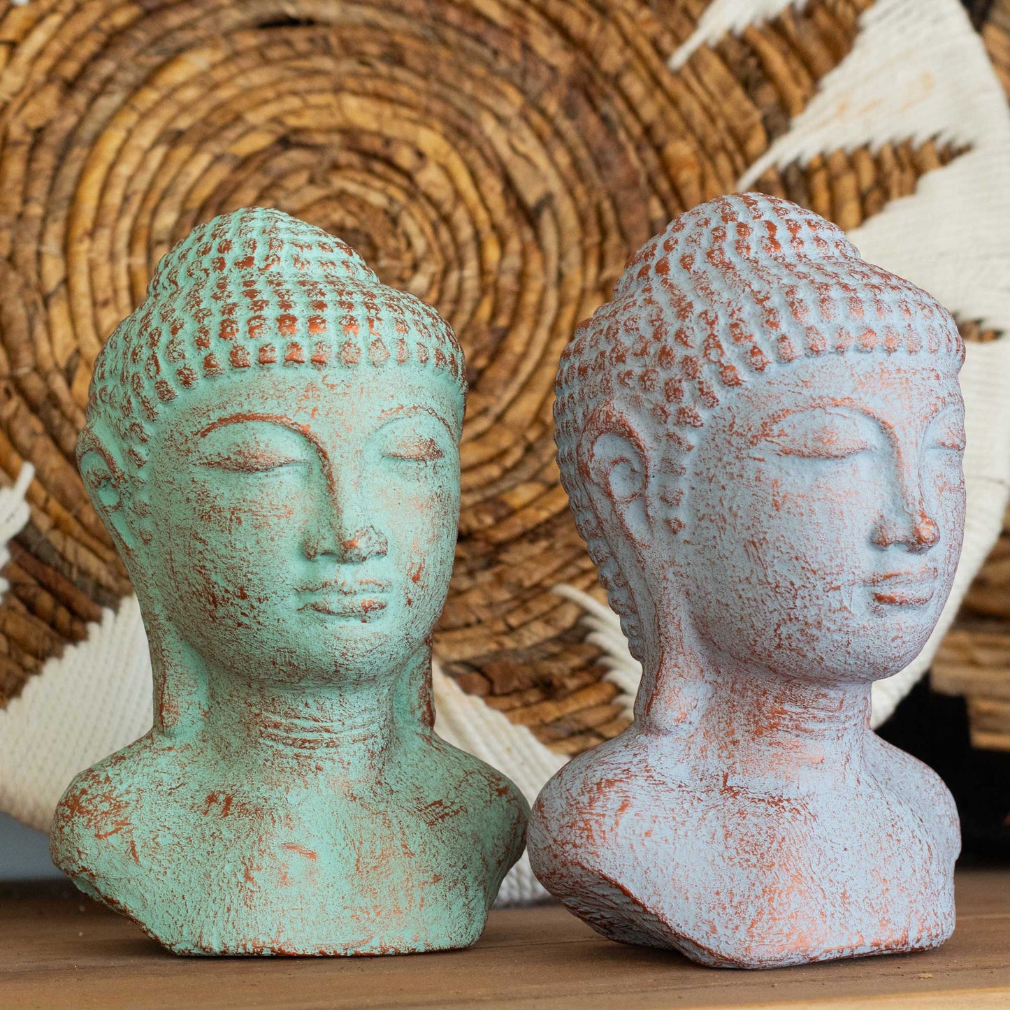 Tranquility Buddha Head  - Green Copper