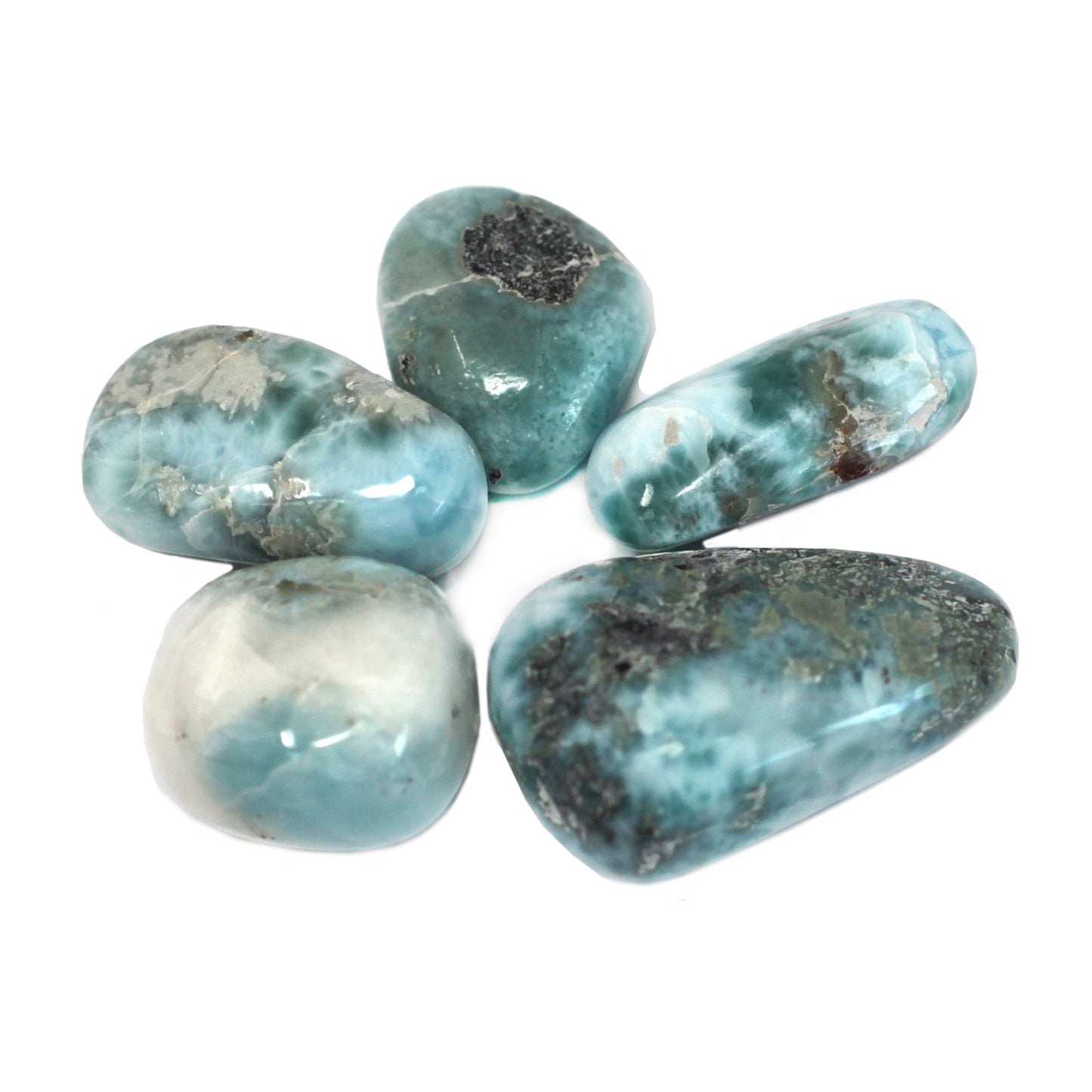 4x Premium Tumble Stone - Larimar