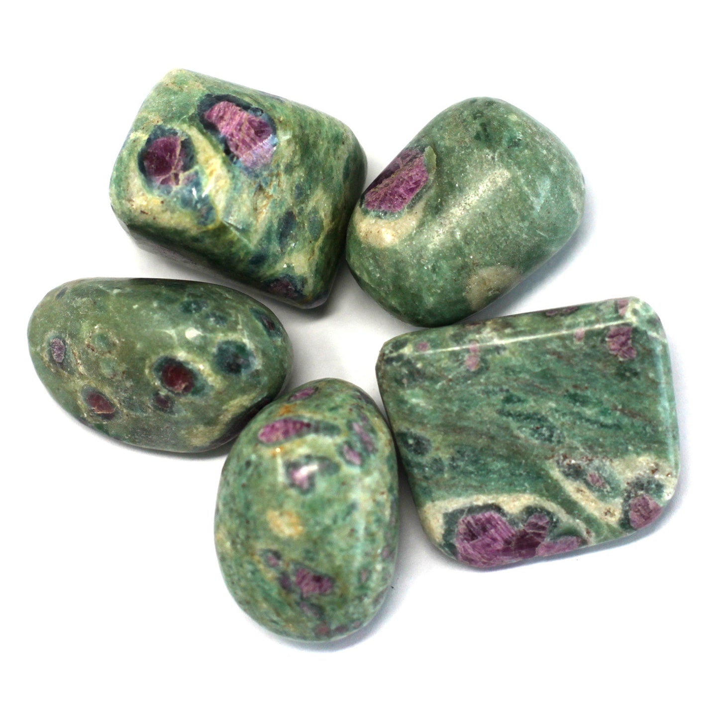 4x Premium Tumble Stone - Ruby with Fuchsite