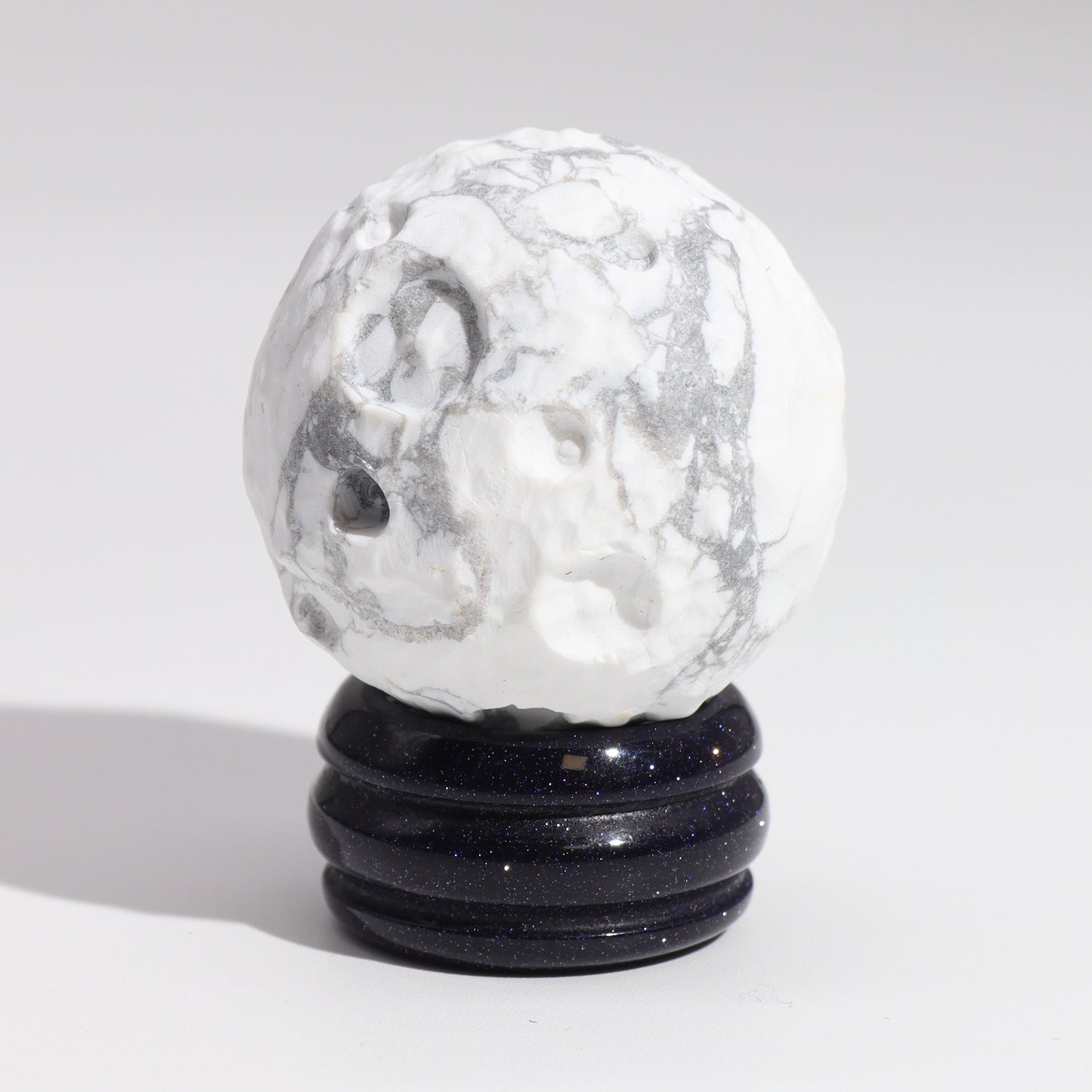 White Howlite Planet on a Sola Goldstone Stand - 40mm (30x15mm stand)