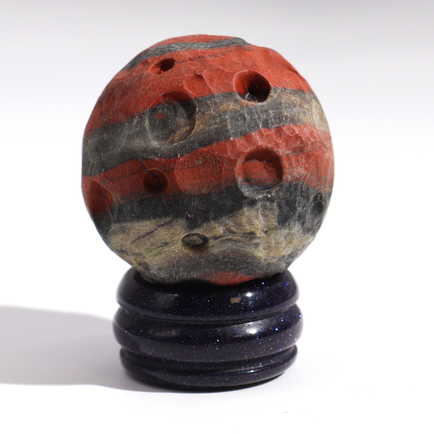 Red Jasper Planet on a Sola Goldstone Stand - 40mm  (30x15mm stand)