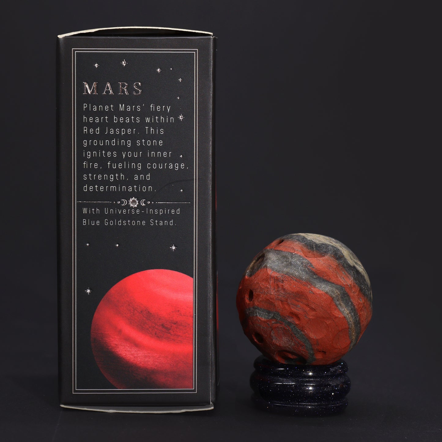 Red Jasper Planet on a Sola Goldstone Stand - 40mm  (30x15mm stand)