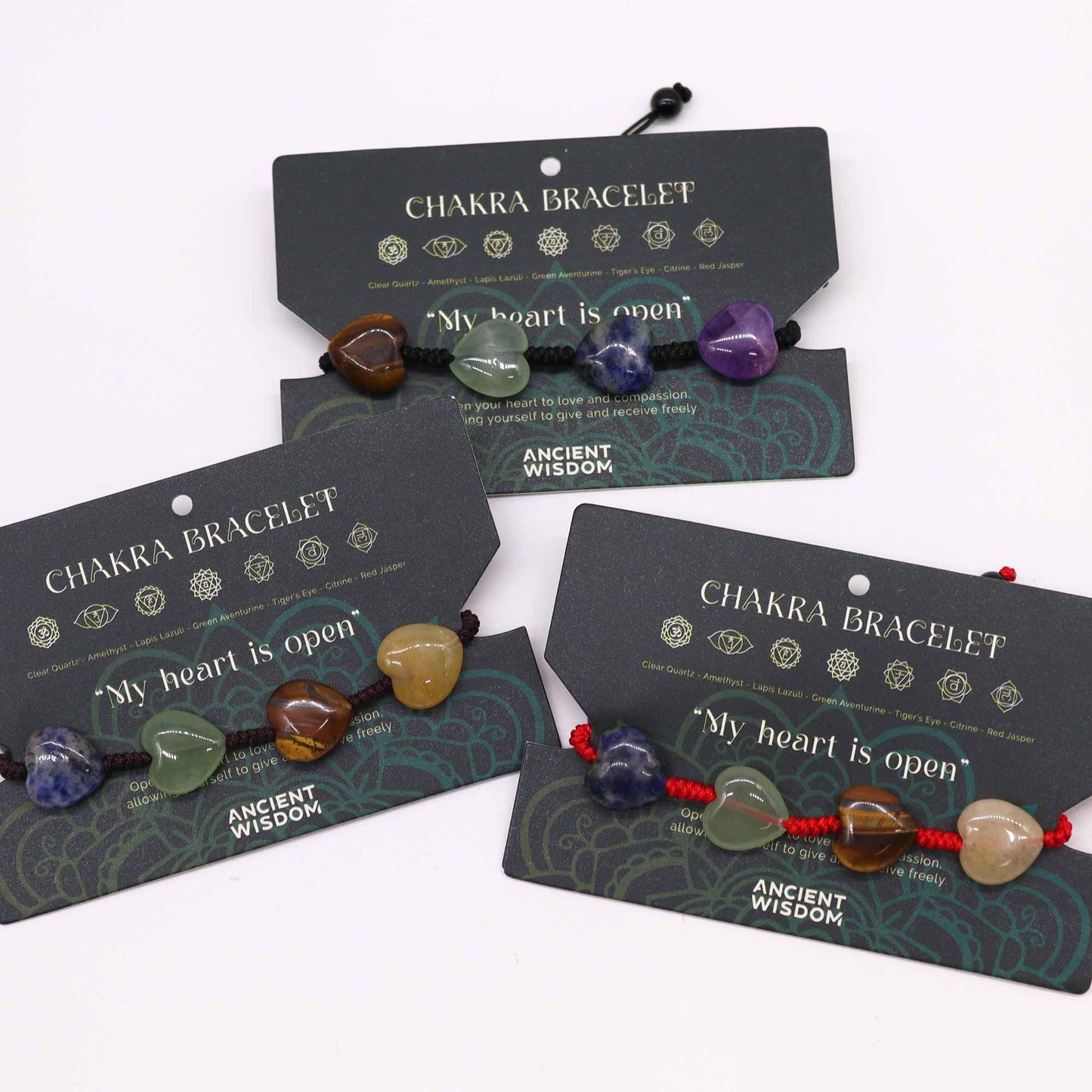 Chakra String Bracelets - Hearts