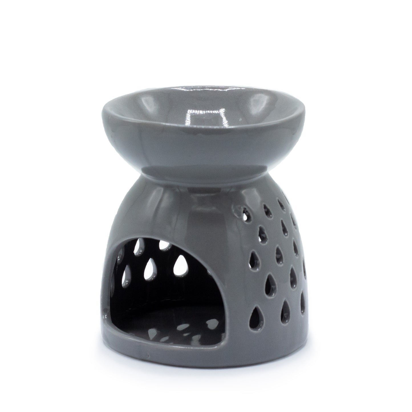 Classic Oil Burner - Teardrops Cutout - Grey