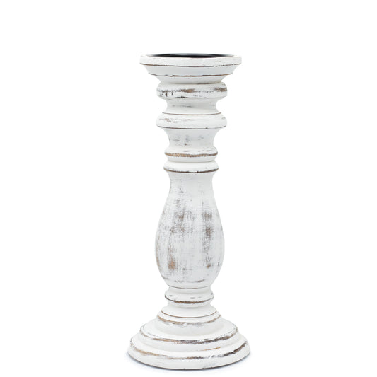 Classic Candle Stand - Whitewash -  30x10cm - Medium