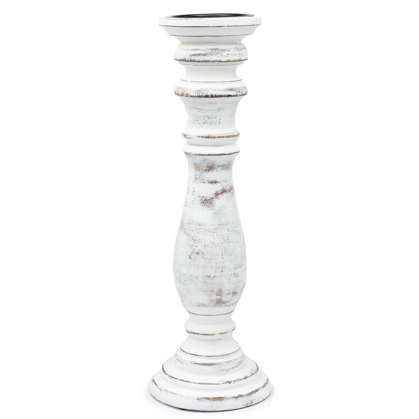 Classic Candle Stand - Whitewash - 37x10cm - Large