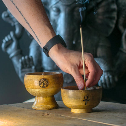 Lrg Ritual Bowl Incense Cone Holder 11x10 cm - Buddha