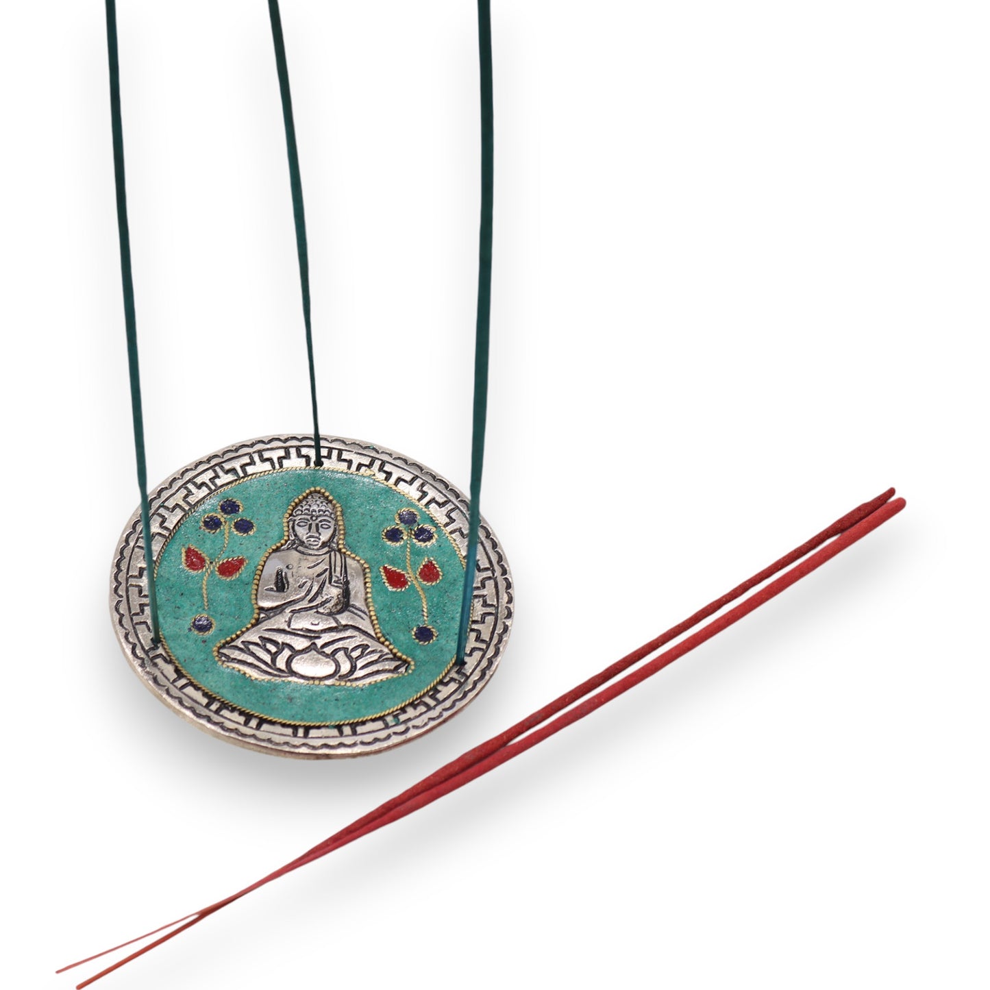 Buddha Green Decor Incense Holder 10cm