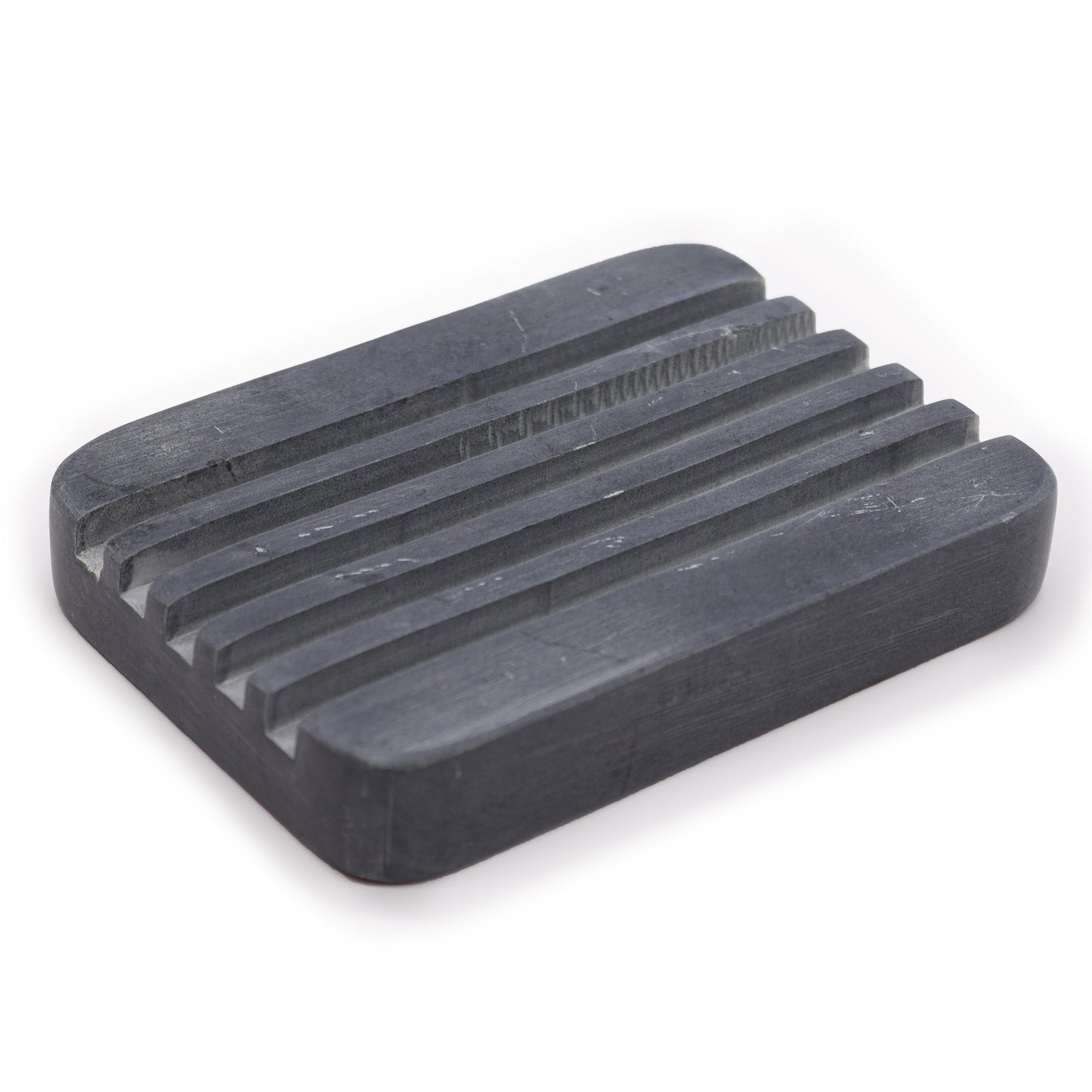 Grey Soapstone Soap Dish 12x8.5cm - Heavey Ridges