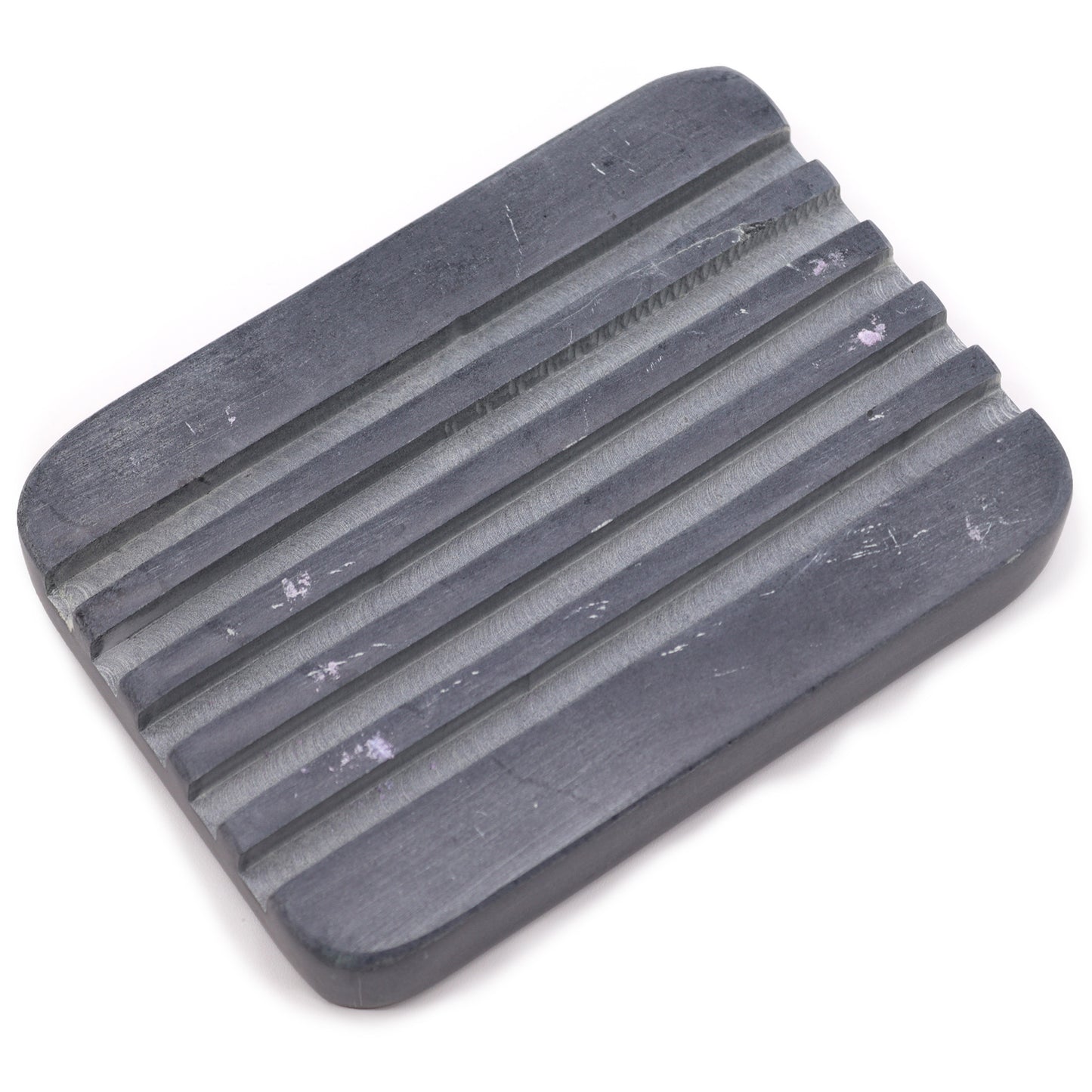 Grey Soapstone Soap Dish 12x8.5cm - Heavey Ridges