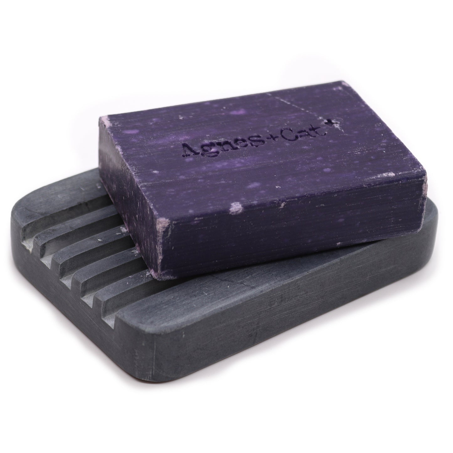 Grey Soapstone Soap Dish 12x8.5cm - Heavey Ridges