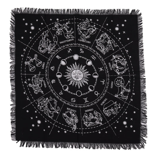 Esoteric Fringed Altar Cloth - Horoscope