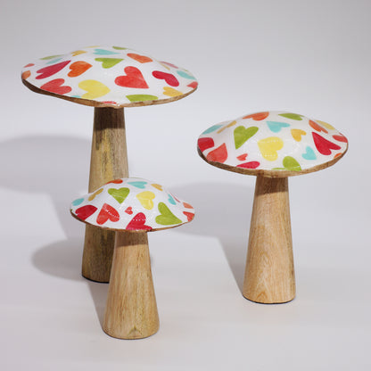 Medium Mushroom -  15cm - Pastel Hearts
