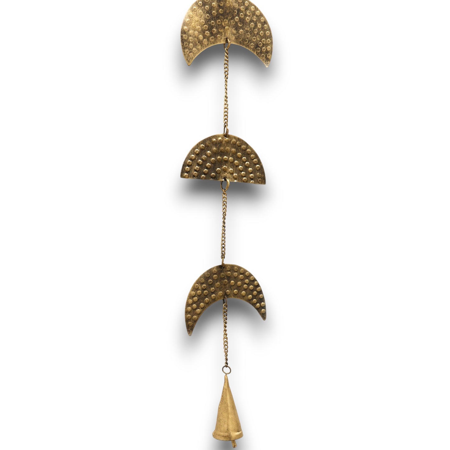 Indian Chimes - Brass Moon Phases Drop with Bell - 25cm