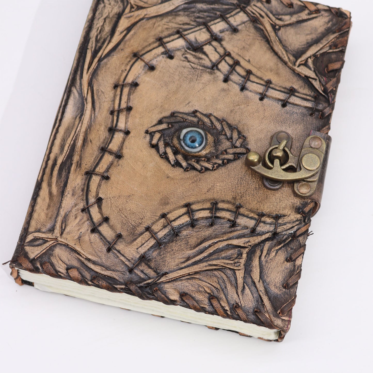 Brown Tan Book - Evil Eye Decor - 160 Deckle Edges Pages