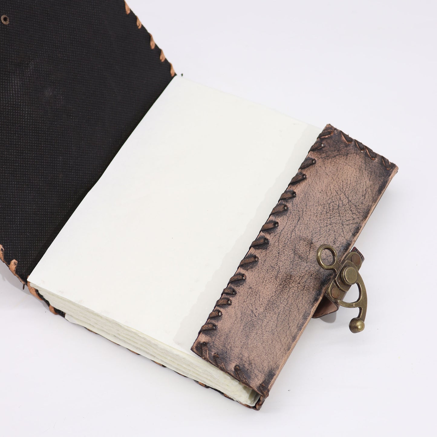 Brown Tan Book - Evil Eye Decor - 160 Deckle Edges Pages