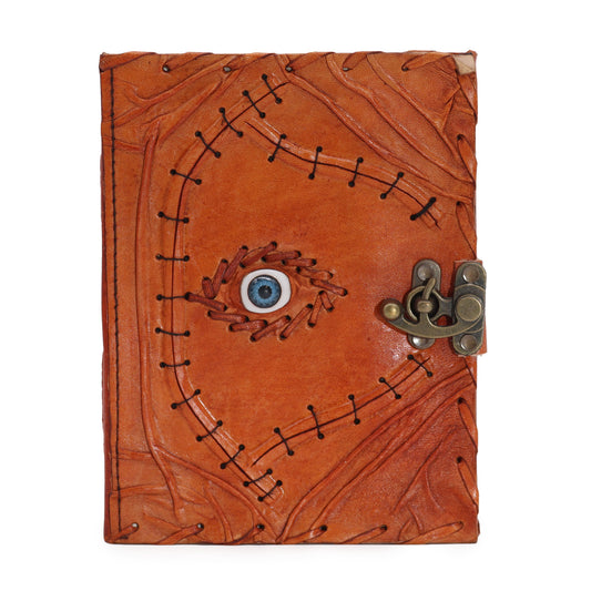 Light Brown Tan Book - Evil Eye Decor - 160 Deckle Edges Pages