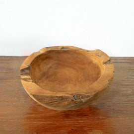 Medium Natural Shape Teakwood Bowl - 20x7cm