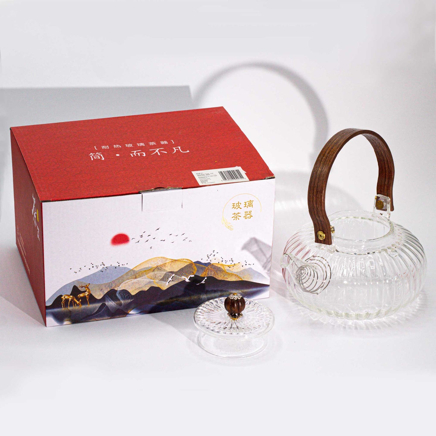 Glass Infuser Teapot - Clear Ribbed Pearl - 850ml