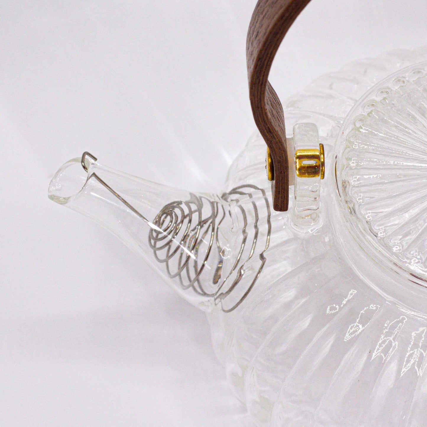 Glass Infuser Teapot - Clear Ribbed Pearl - 850ml