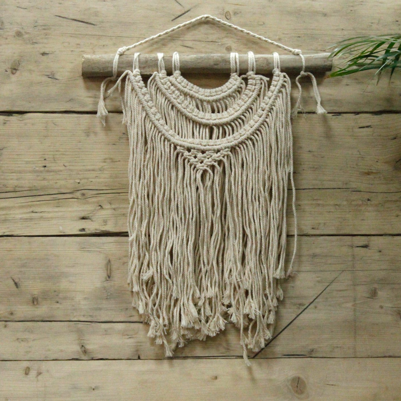 Hand-Made Macrame Wall Hanging - Three Waves