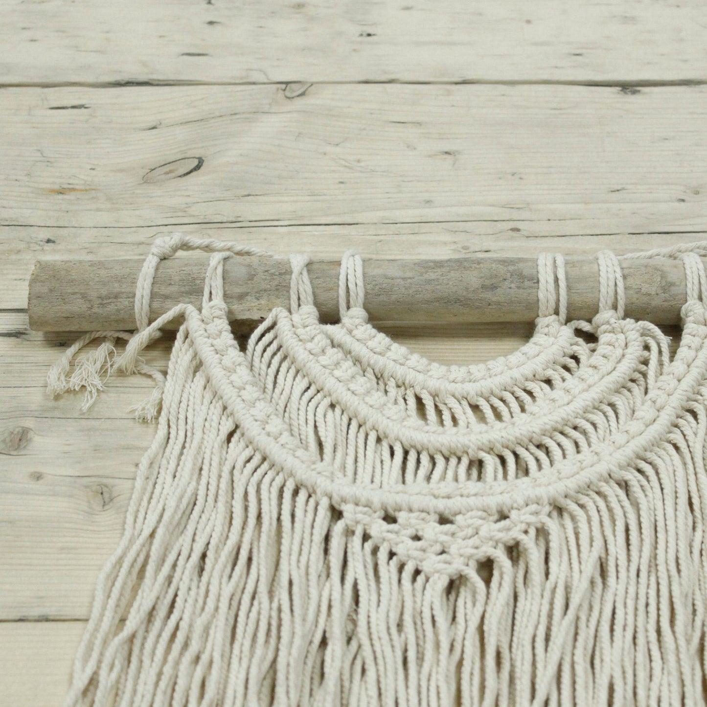 Hand-Made Macrame Wall Hanging - Three Waves