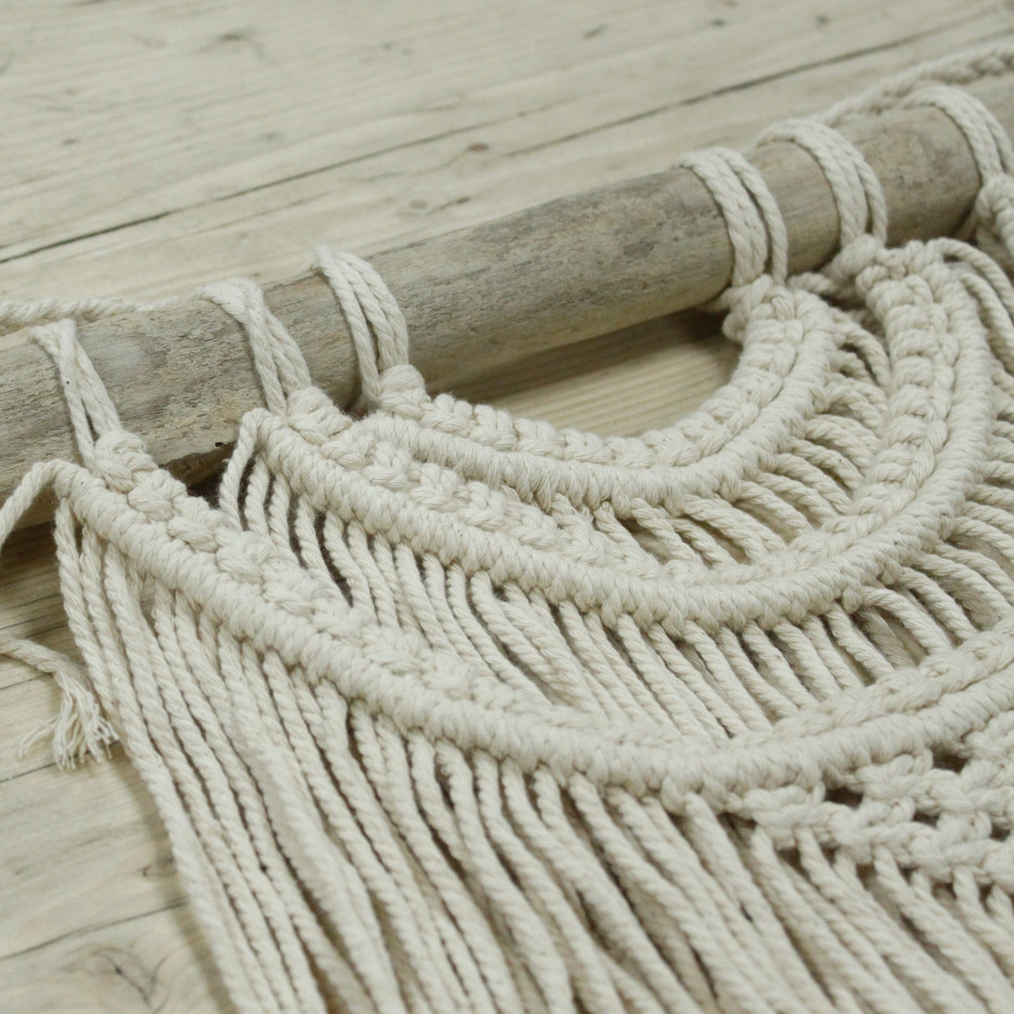 Hand-Made Macrame Wall Hanging - Three Waves