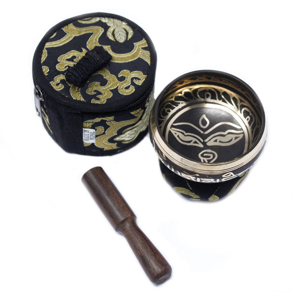 Mini Singing Bowl Gift Set - Black