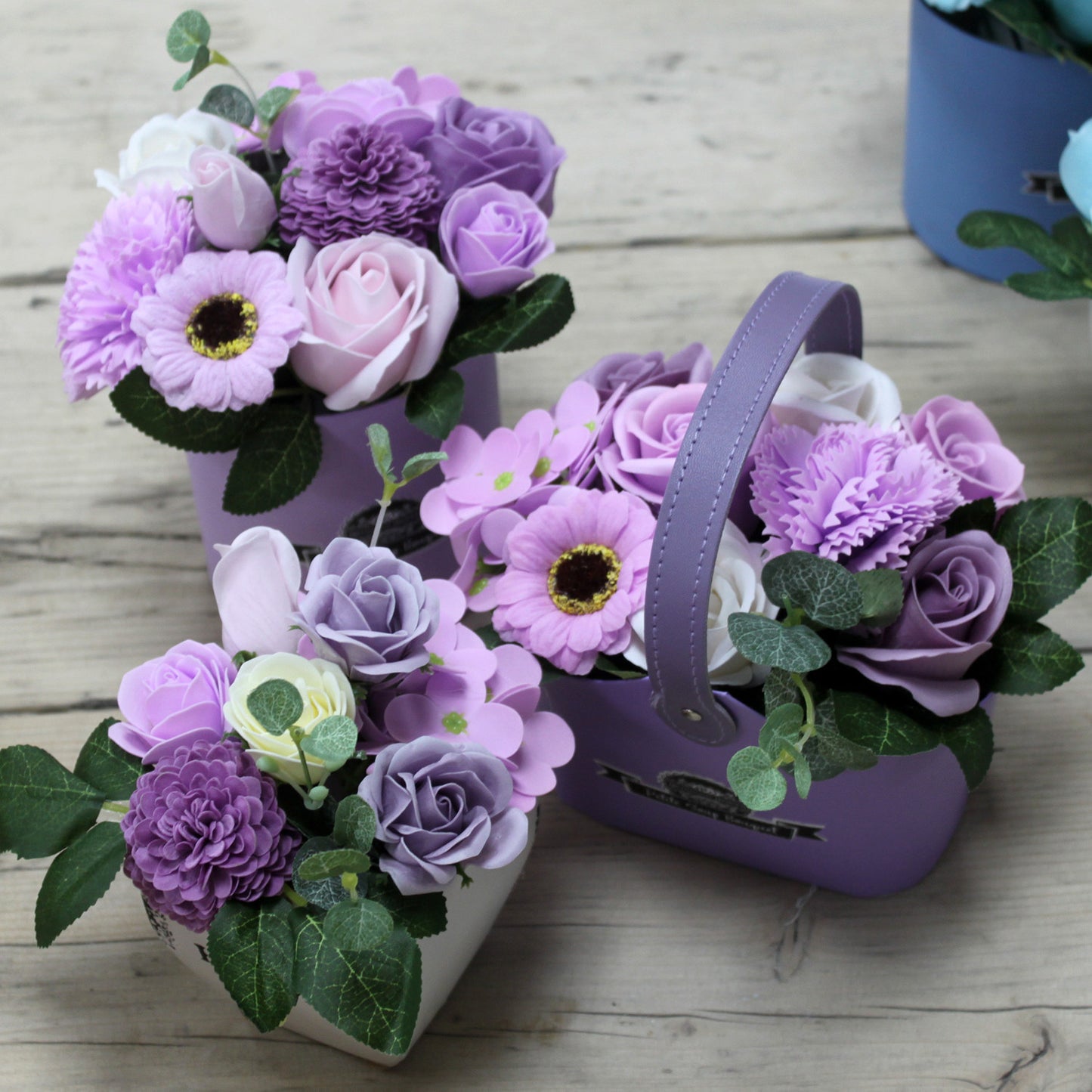 Soap Bouquet Petite Basket - Soft Lavender