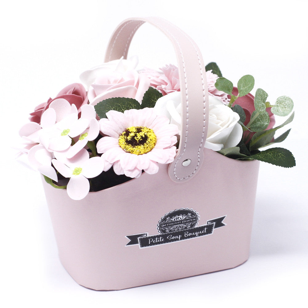 Soap Bouquet Petite Basket - Peaceful Pink