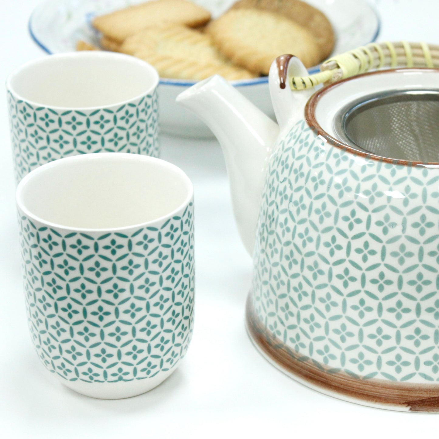 Herbal Teapot Set - Green Mosaic