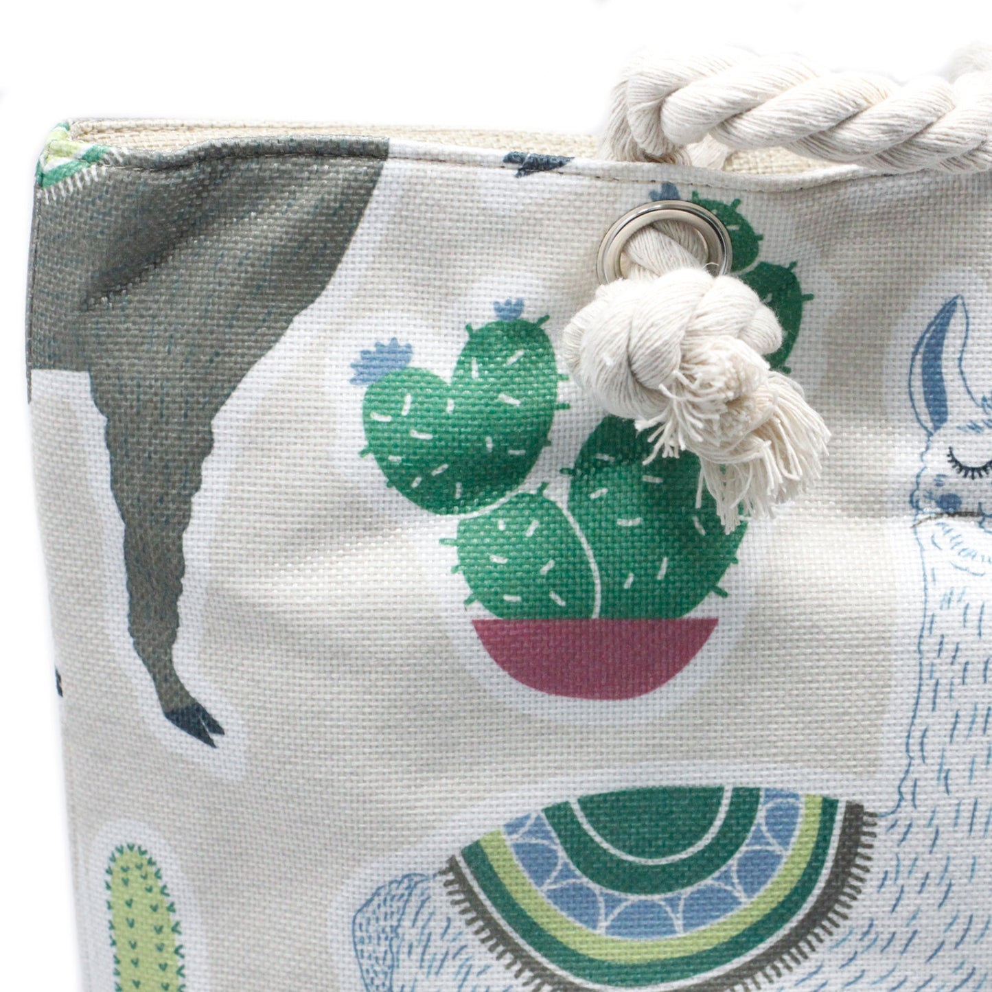 Rope Handle Bag - Llamas