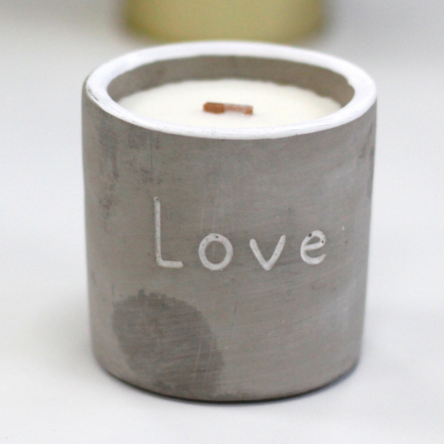 Medium Concrete Soy Woodwick Candle  - Love - Purple Fig & Casis