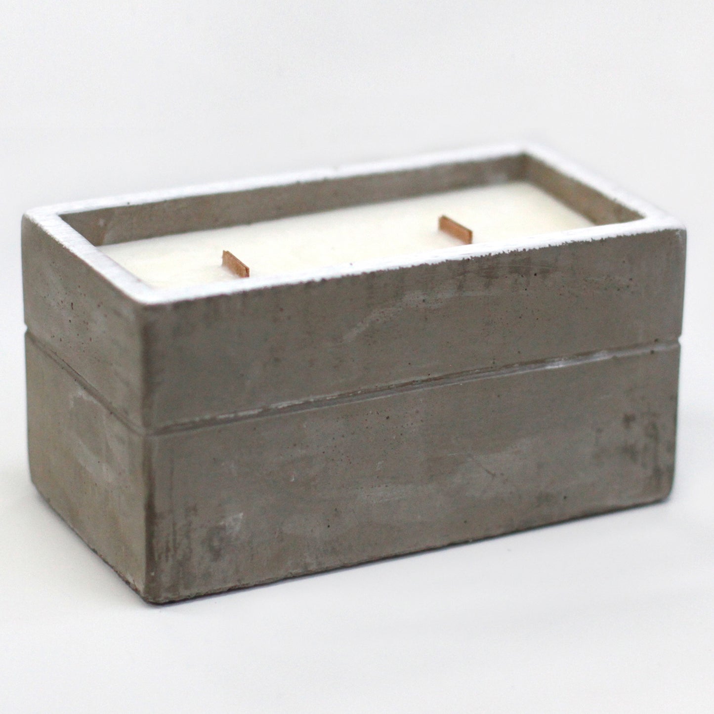 Large Concrete Soy Woodwick Candle  - Clove & Dark Sandal